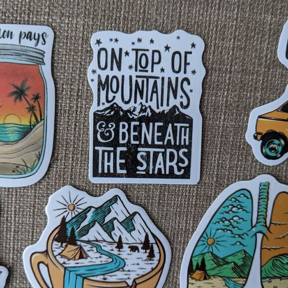 Hiking outdoor Hiking trail adventure inspired outdoor stickers set of 10 pcs - Picture 4 of 6